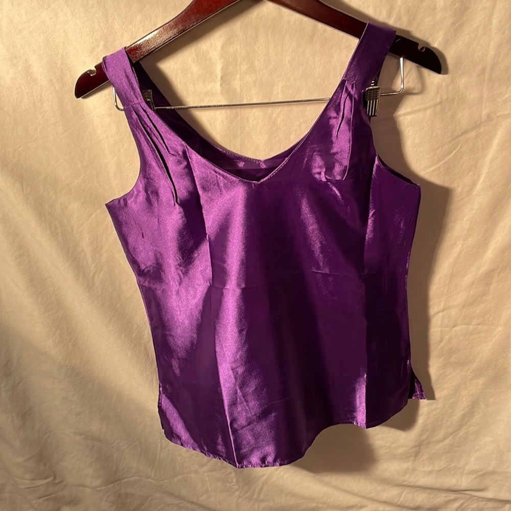 Purple tank top - satin/sheen size small